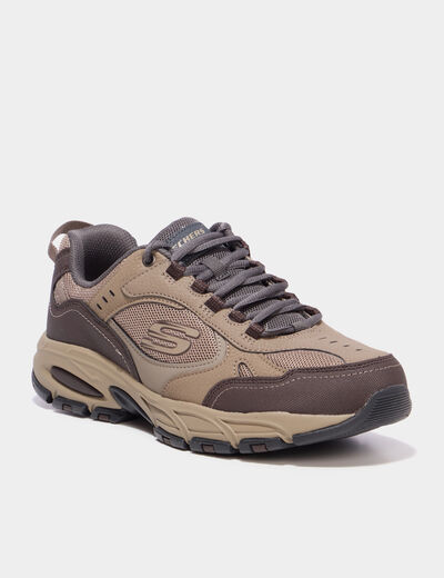Baskets running semelle m&eacute;moire de forme sable homme