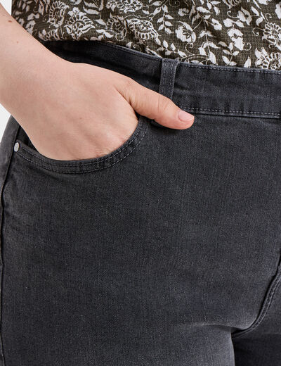 Jeans straight taille haute Modavista denim gris femme grande taille