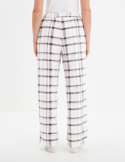 Pantalon de pyjama effet polaire gris femme