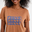 T-shirt manches courtes coton beige femme