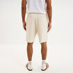 Bermuda textur&eacute; coupe droite coton ecru homme