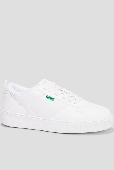Tennis basses à lacets Kickers Style blanc femme