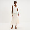 Gilet sans manches col en V blanc femme
