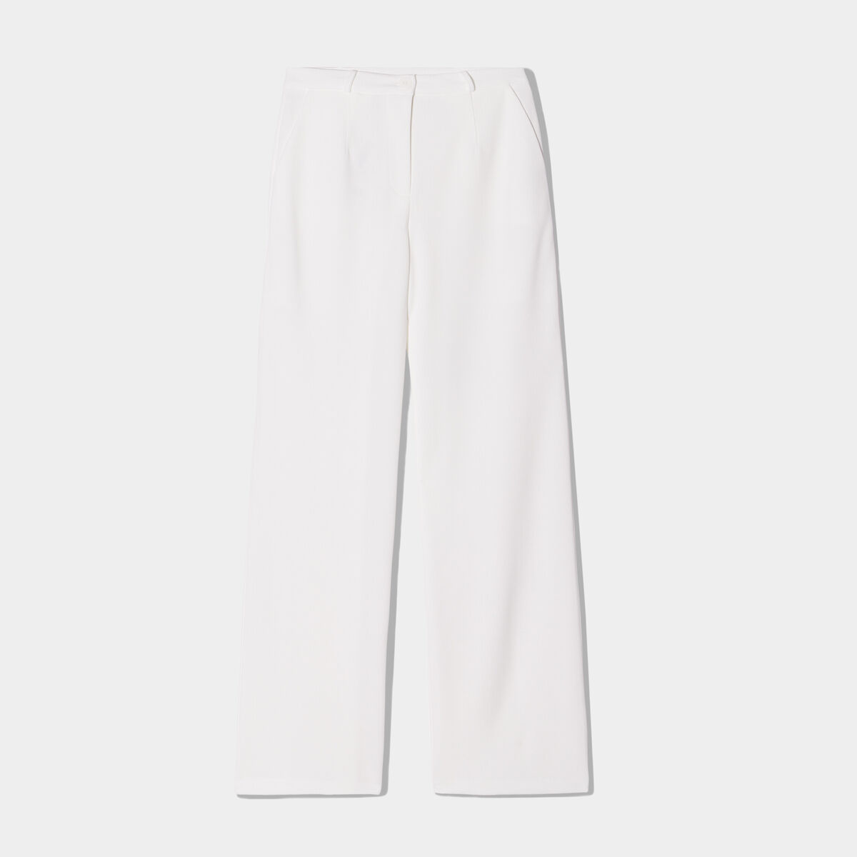 Pantalon large en crêpe blanc femme