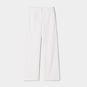 Pantalon large en crêpe blanc femme
