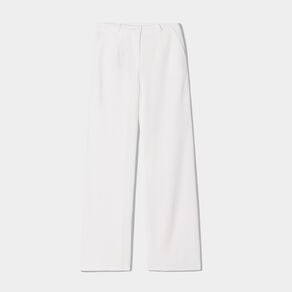 pantalon large en crepe blanc femme Pantalon large en crêpe blanc femme