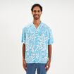 Chemise l&eacute;g&egrave;re textur&eacute;e manches courtes bleu turquoise homme