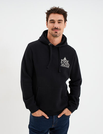Sweat hoodie 1 poche Pink Floyd noir homme