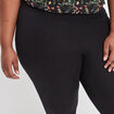 Legging corsaire taille &eacute;lastiqu&eacute;e noir femme grande taille