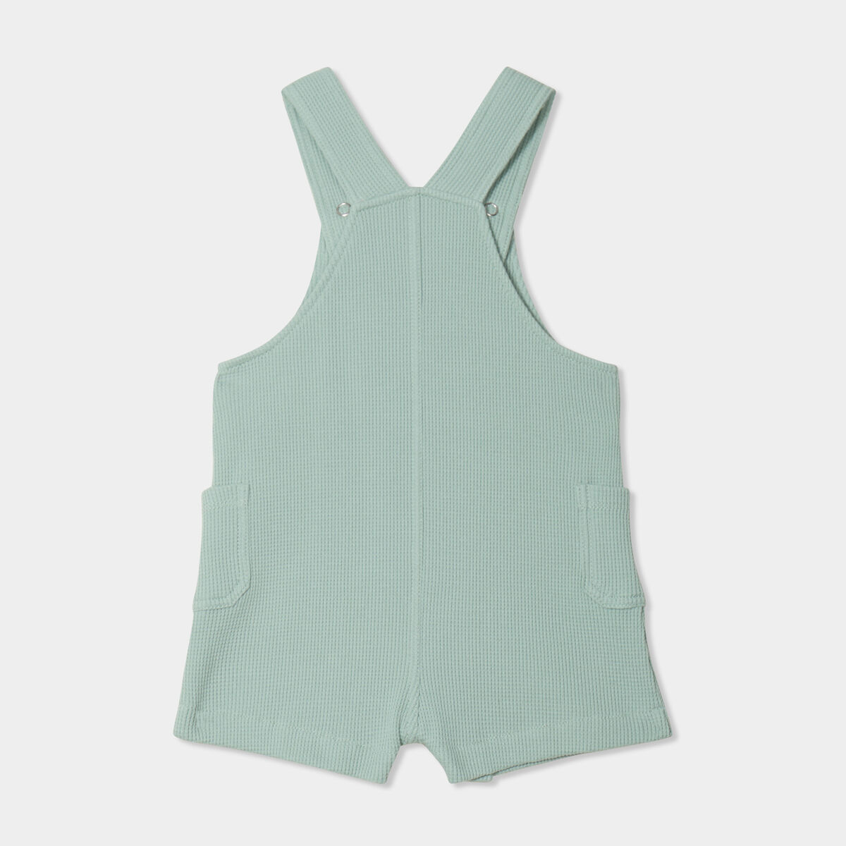 Ensemble salopette maille et bob coton vert clair b&eacute;b&eacute;