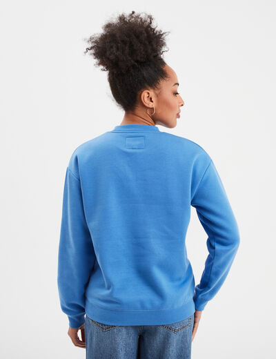 Sweat col rond manches longues Creeks bleu femme