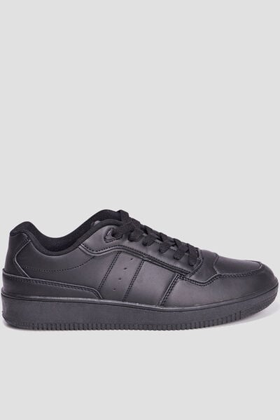 Baskets basses &agrave; lacets noir homme