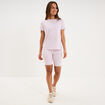 T-shirt de sport droit manches courtes violet clair femme