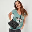 Sac cartable avec poches plaquées noir femme