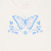 T-shirt col rond manches courtes coton ivoire fille