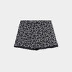 Bas de pyjama short détails dentelle noir femme