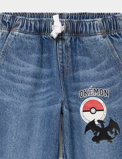 Jean battle coton Pok&eacute;mon bleu gar&ccedil;on