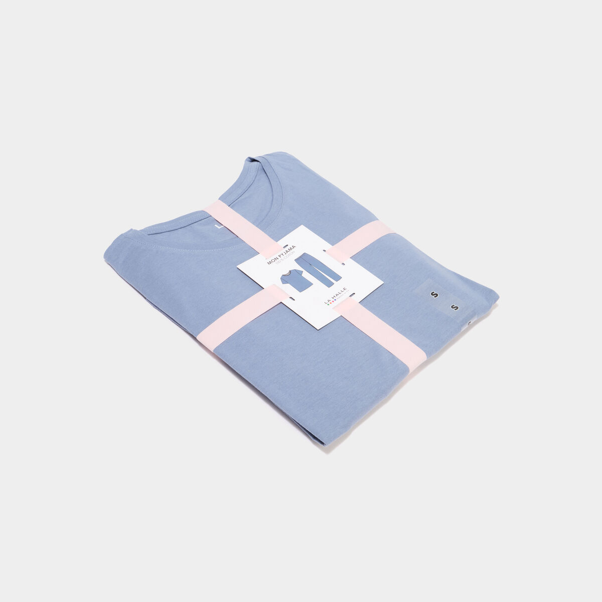 Ensemble pyjama t-shirt pantalon coton bleu gris femme
