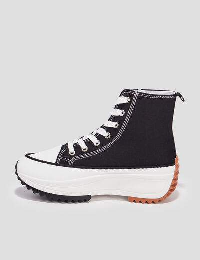 Baskets plateformes en toile Creeks noir femme