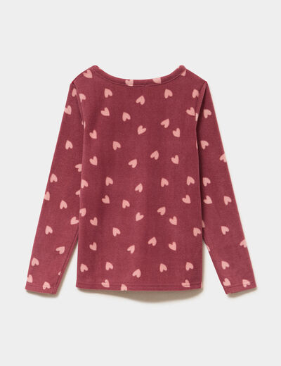 Ensemble pyjama 2 pi&egrave;ces micro polaire rose framboise fille
