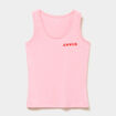 D&eacute;bardeur col rond droit coton rose femme