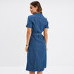 Robe midi en jean ceinturée coton denim double stone femme