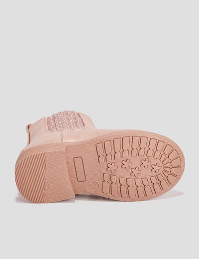 Bottines chelsea zippées rose bébé fille