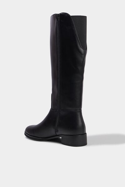 Bottes hautes petit talon noir femme