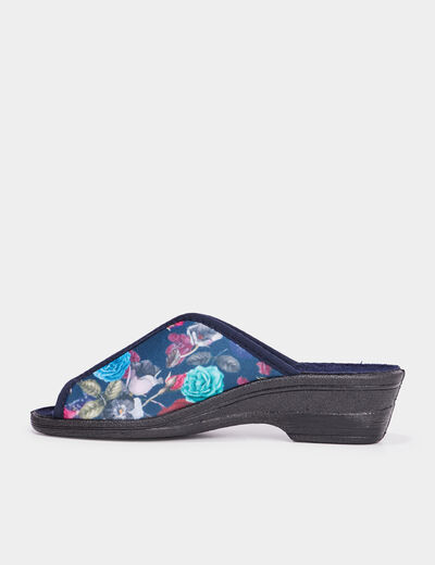 Chaussons mules compensés multicolore femme