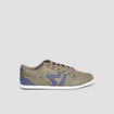 Baskets plates à lacets vert kaki homme