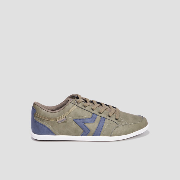 baskets plates a lacets vert kaki homme Baskets plates à lacets vert kaki homme