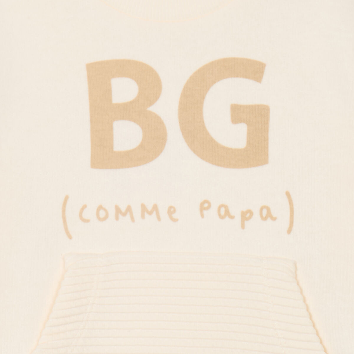 Sweat manches longues avec poche ecru b&eacute;b&eacute; gar&ccedil;on