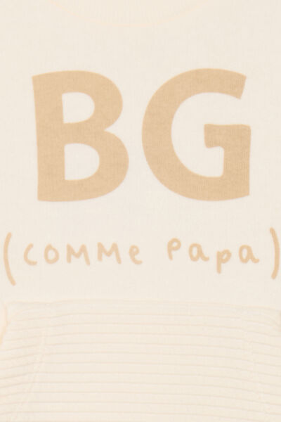 Sweat manches longues avec poche ecru b&eacute;b&eacute; gar&ccedil;on