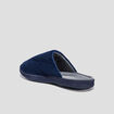 Chaussons mules d&eacute;tail noeud bleu marine femme