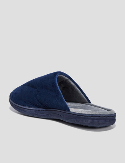 Chaussons mules détail noeud bleu marine femme