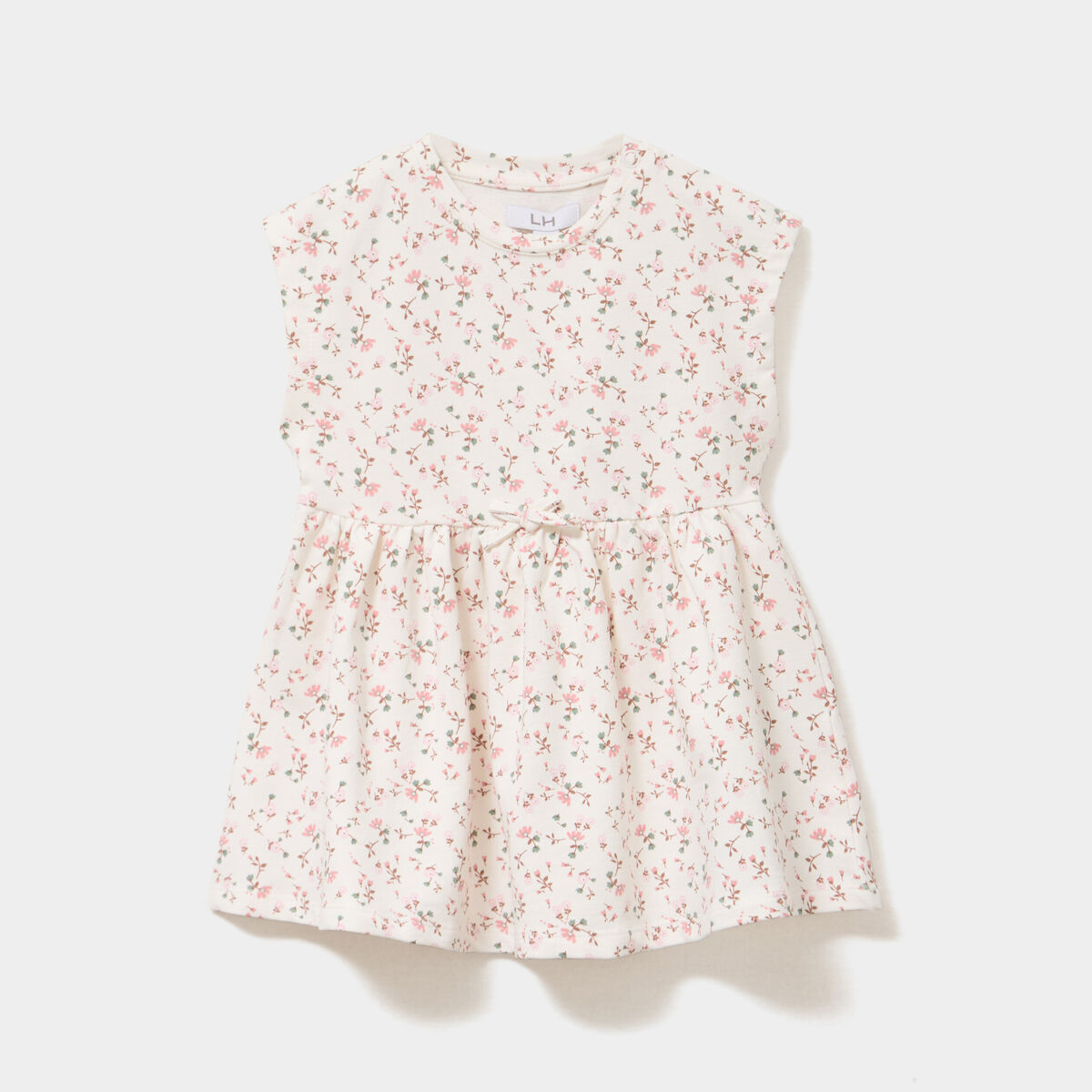 Robe patineuse manches courtes ecru b&eacute;b&eacute; fille