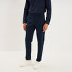 Pantalon chino slim sans repassage bleu marine homme