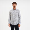 Chemise ajustée col français ecru homme