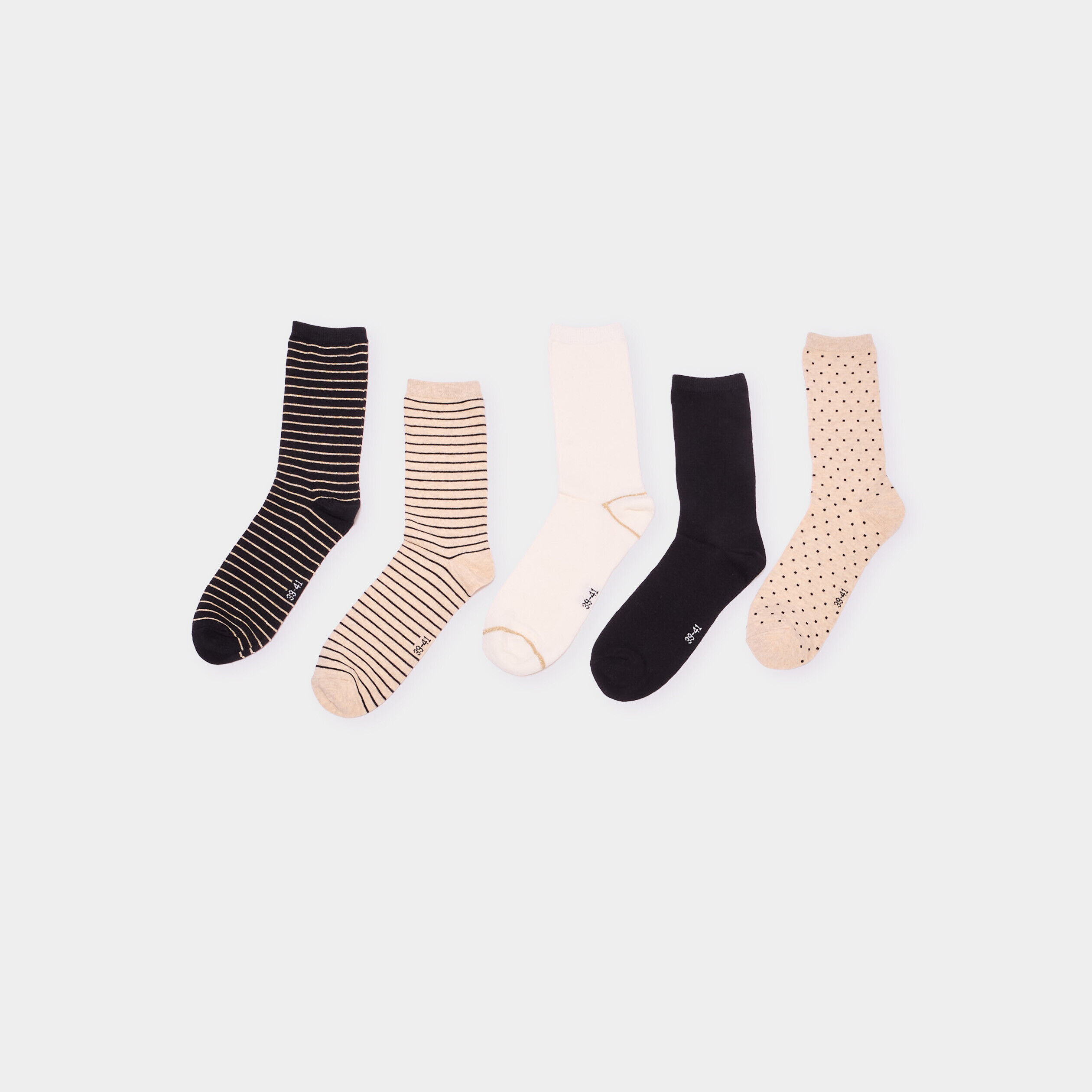 Lot 5 paires chaussettes multicolore femme LH