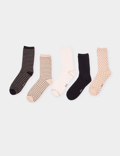 Lot 5 paires chaussettes multicolore femme