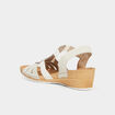 Sandales compensées cuir Confortissimo blanc femme