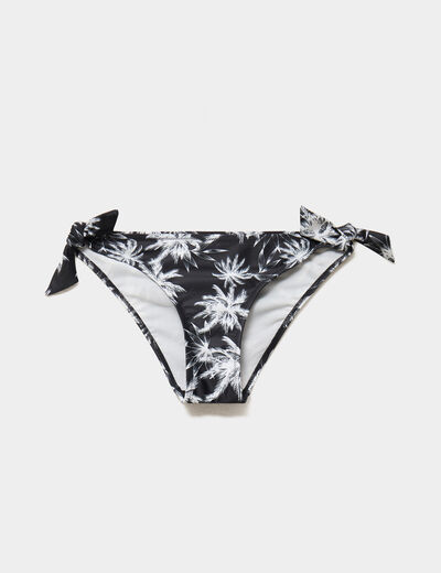 Bas de maillot de bain d&eacute;tails noeuds ecru femme