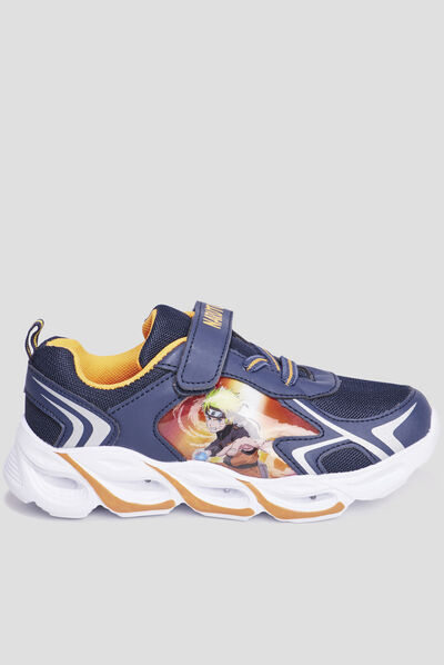 Baskets running à scratchs Naruto bleu marine garçon