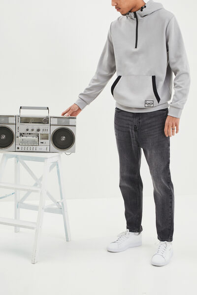 Sweat à capuche hoodie Liberto gris clair homme