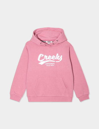 Sweat à capuche hoodie à logo Creeks vieux rose fille