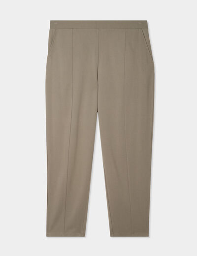 Pantalon slim taille élastiquée vert kaki femme grande taille