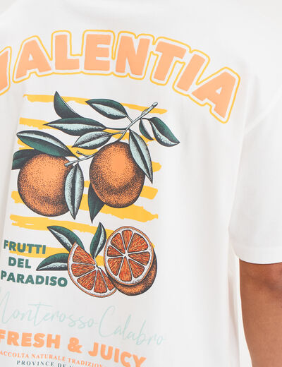 T-shirt relax manches courtes coton blanc homme