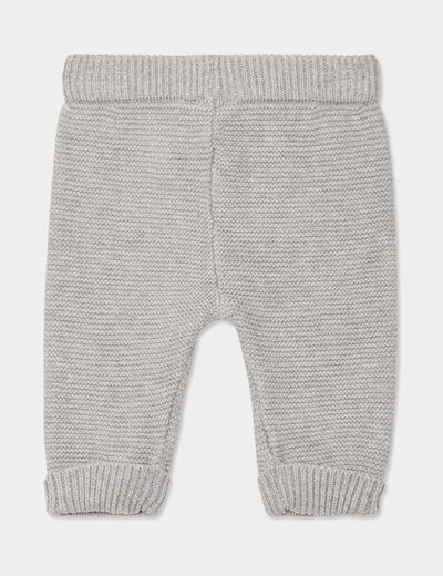 Pantalon tricot coton gris clair bébé garçon
