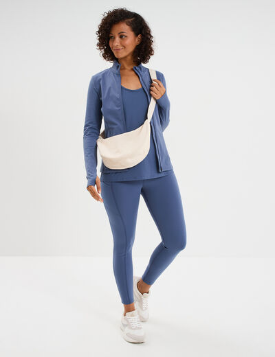 D&eacute;bardeur de sport fluide dos nageur bleu fonc&eacute; femme