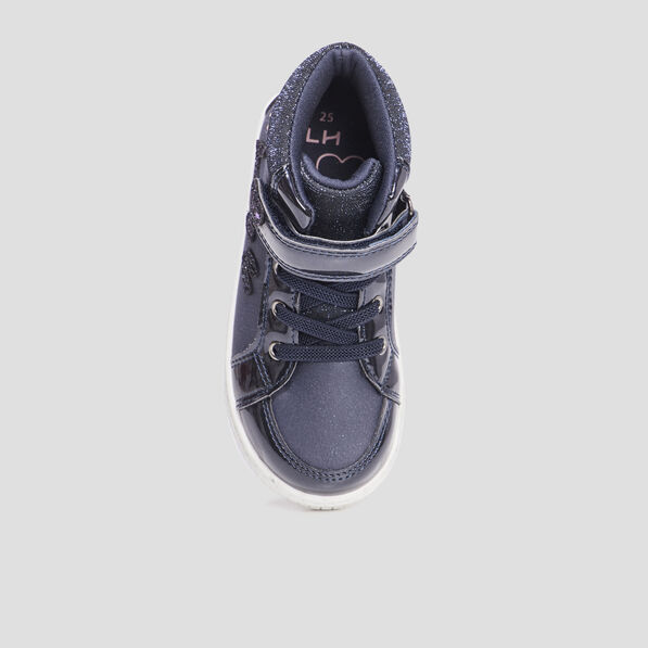 baskets montantes details paillettes bleu marine fille Baskets montantes détails paillettes bleu marine fille